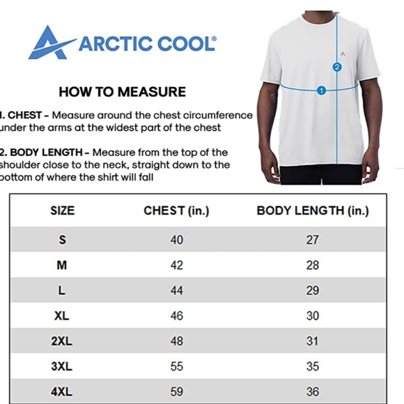 Arctic Cool Shirts Arctic Cool Mens Crew Neck Instant Cooling